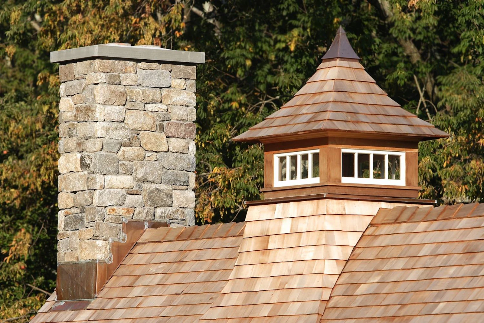 Cedar Pergola and Chimney